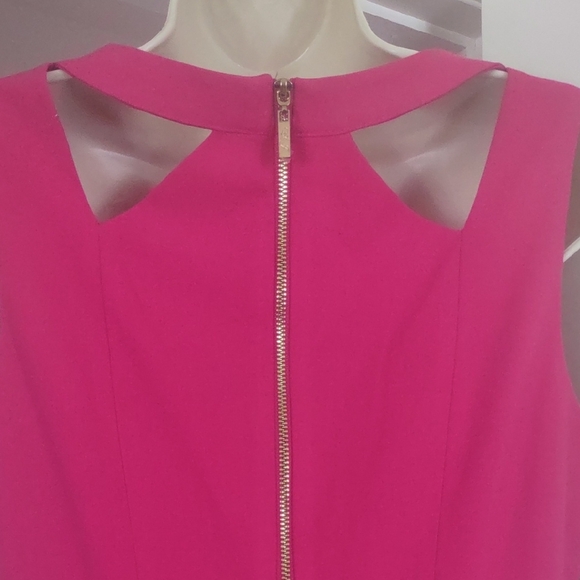 Eliza J Fuchsia Cutout Midi Dress - Size 8 - Picture 6 of 9